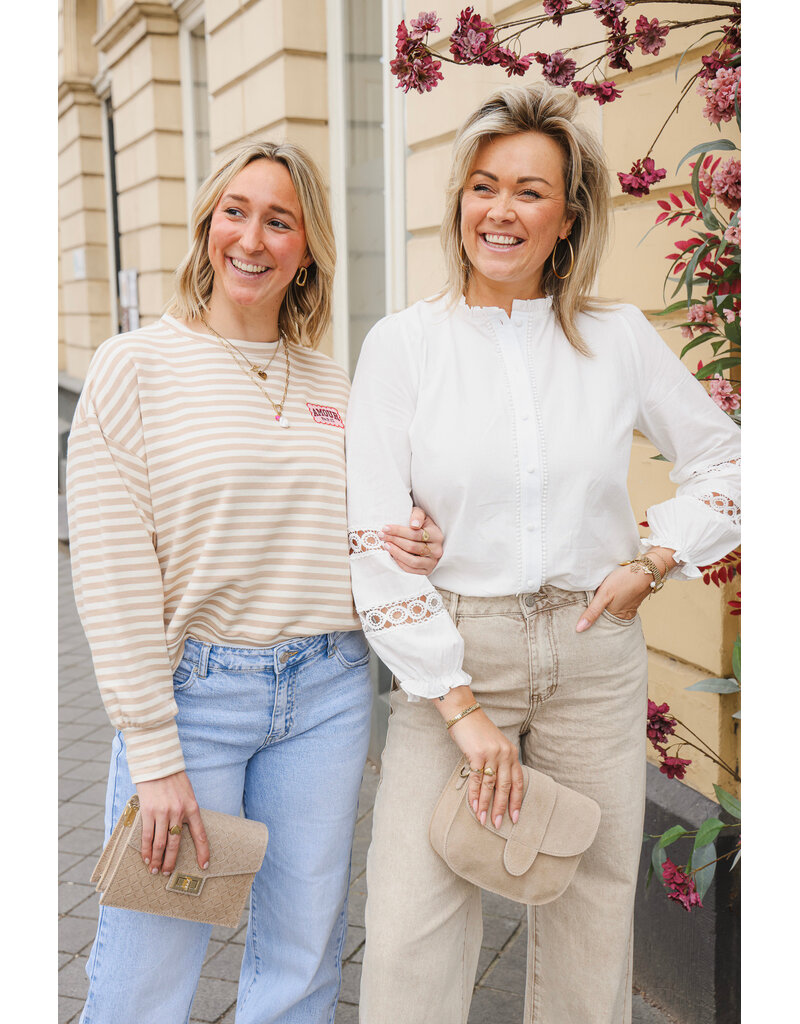 21Jewelz Blouse met opengewerkte mouwen - wit