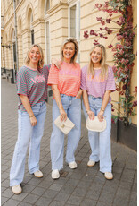 21Jewelz Gestreept t-shirt voyage - roze/groen