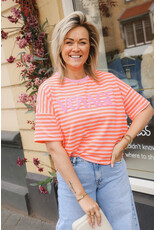 21Jewelz Gestreept t-shirt voyage - oranje/roze