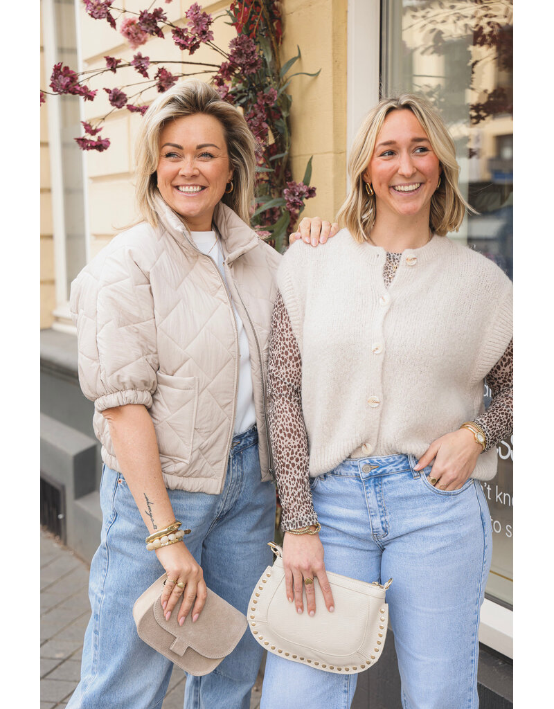 21Jewelz Wollig gilet met knoopjes - beige