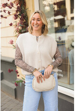 21Jewelz Wollig gilet met knoopjes - beige