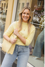 21Jewelz Fijn gebreid truitje met korte mouw - geel