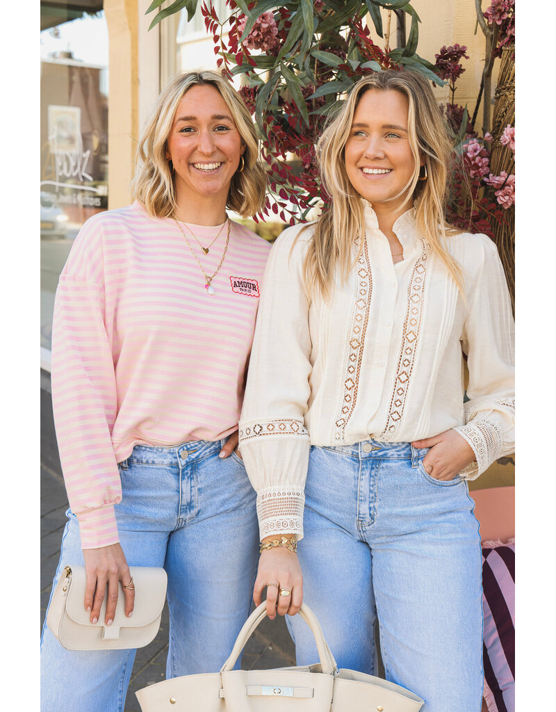 21Jewelz Kanten blouse - ecru