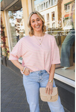 21Jewelz Gestreept shirt met drie kwart mouwen - roze