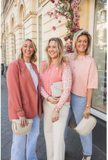 21Jewelz Gestreept shirt met drie kwart mouwen - koraal