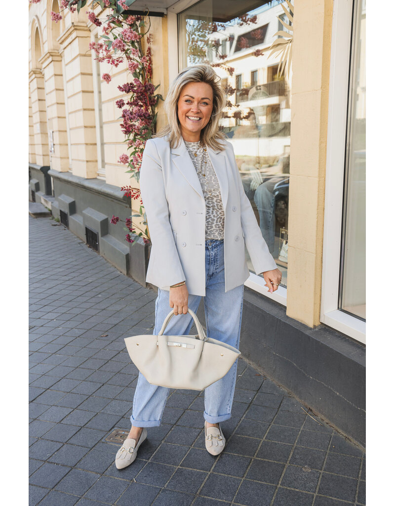 21Jewelz Effen blazer met dubbele knopen - lichtgrijs