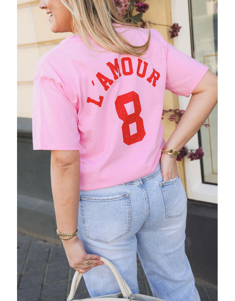 21Jewelz T-shirt l'amour - roze/rood