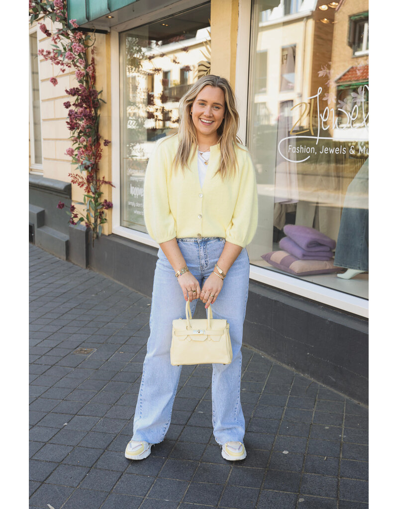 21Jewelz Wollig vestje met schoudervulling - geel