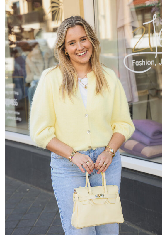 21Jewelz Wollig vestje met schoudervulling - geel