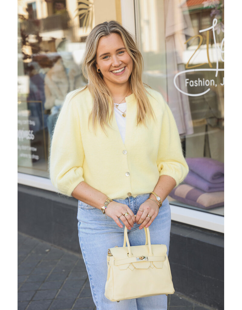 21Jewelz Wollig vestje met schoudervulling - geel