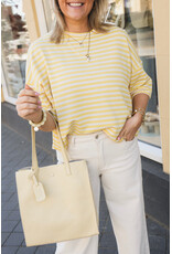 21Jewelz Gestreept shirt met drie kwart mouwen - geel