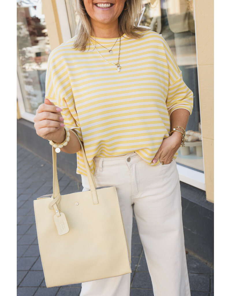 21Jewelz Gestreept shirt met drie kwart mouwen - geel