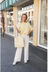 21Jewelz Gestreept shirt met drie kwart mouwen - geel