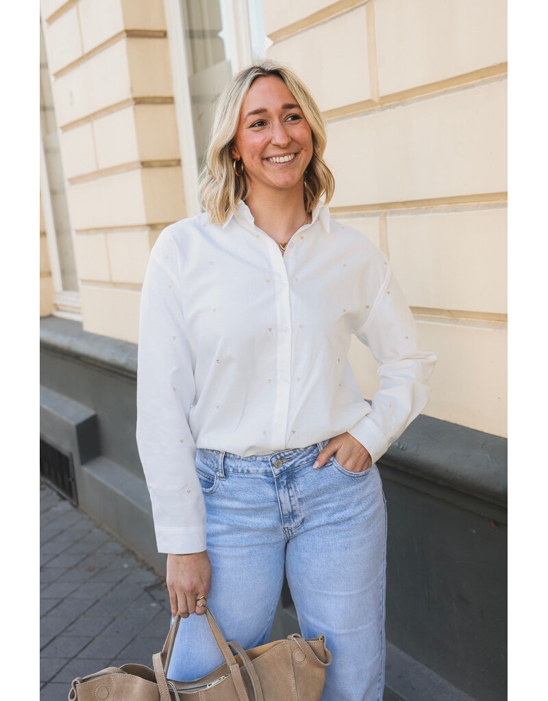 21Jewelz Blouse met hartjes - wit