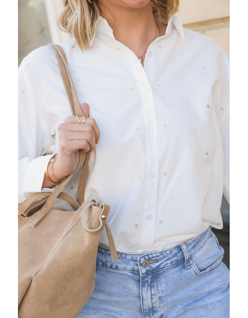 21Jewelz Blouse met hartjes - wit
