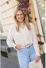 21Jewelz Geborduurde blouse met knoopjes - beige