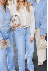 21Jewelz Geborduurde blouse met knoopjes - beige