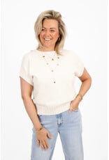 21Jewelz Truitje met structuur boord - ecru