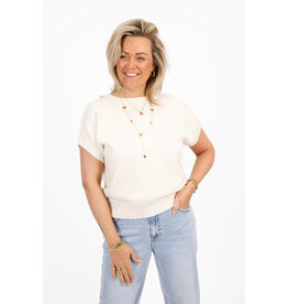 21Jewelz Truitje met structuur boord - ecru