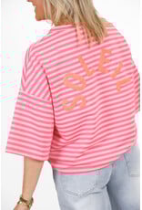 21Jewelz Gestreept soleil shirt met driekwart mouw - roze