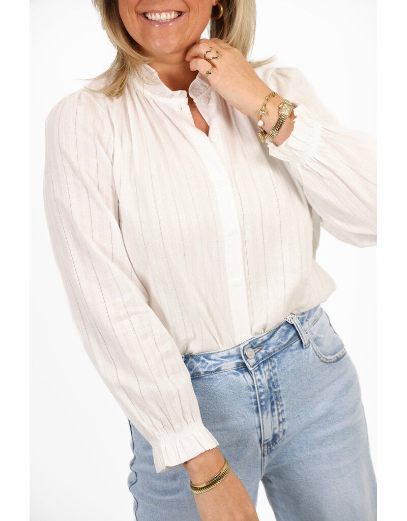 21Jewelz Basic blouse met opstaand kraagje - wit