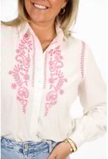 21Jewelz Blouse met roze stiksel - wit