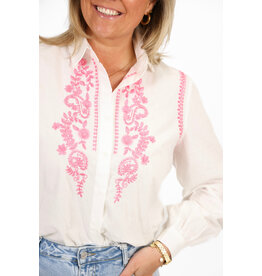 21Jewelz Blouse met roze stiksel - wit