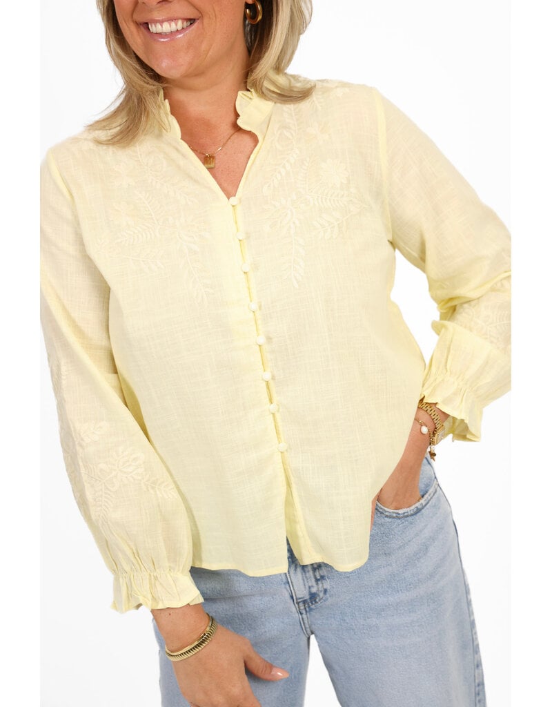 21Jewelz Blouse met beige broderie - geel
