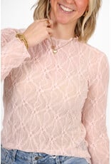 21Jewelz Kanten top met ruitpatroon - lichtroze