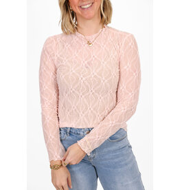 21Jewelz Kanten top met ruitpatroon - lichtroze