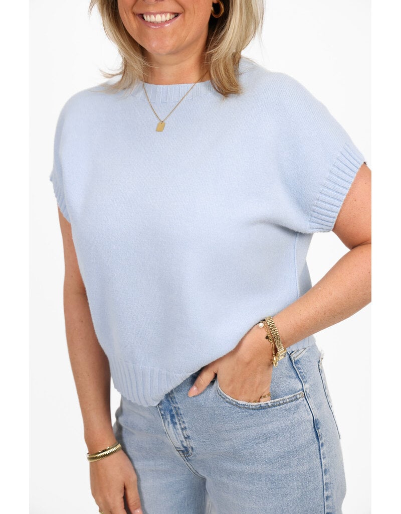 21Jewelz Truitje met structuur boord - blauw