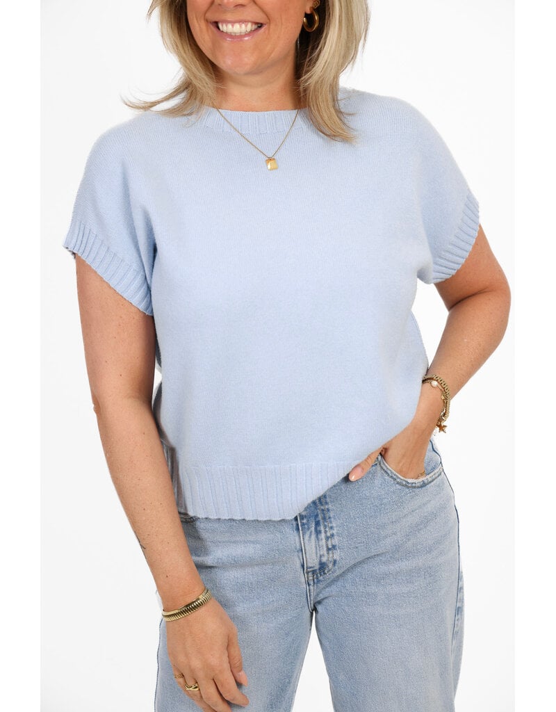 21Jewelz Truitje met structuur boord - blauw