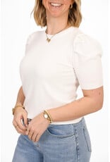 21Jewelz Truitje met korte pofmouwen - wit