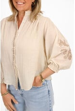 21Jewelz Blouse met embroidery op de mouwen - beige