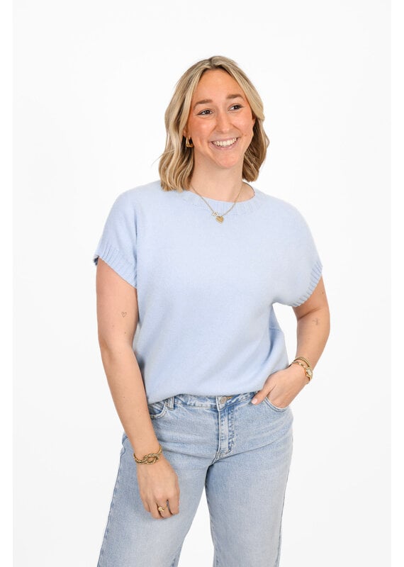 21Jewelz Truitje met structuur boord - blauw