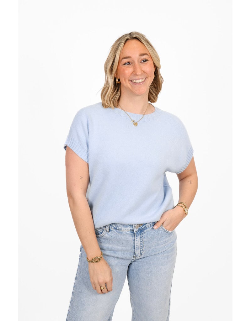 21Jewelz Truitje met structuur boord - blauw