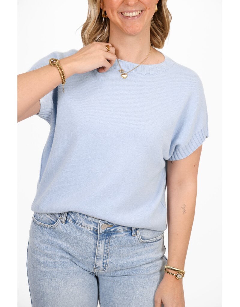 21Jewelz Truitje met structuur boord - blauw