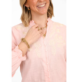 21Jewelz Blouse met beige broderie - roze