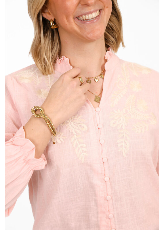 21Jewelz Blouse met beige broderie - roze