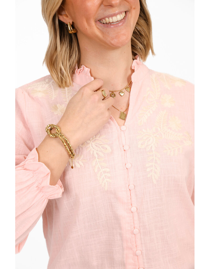 21Jewelz Blouse met beige broderie - roze