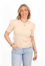 21Jewelz Truitje met korte pofmouwen - beige