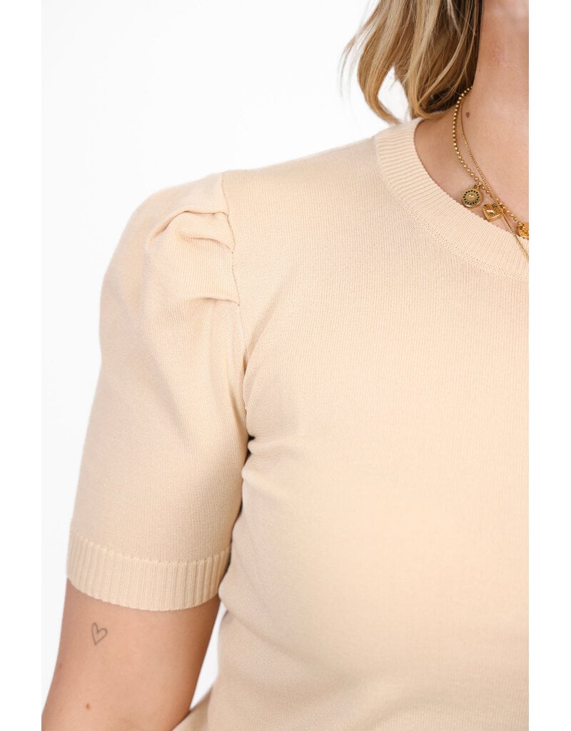 21Jewelz Truitje met korte pofmouwen - beige