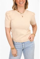 21Jewelz Truitje met korte pofmouwen - beige
