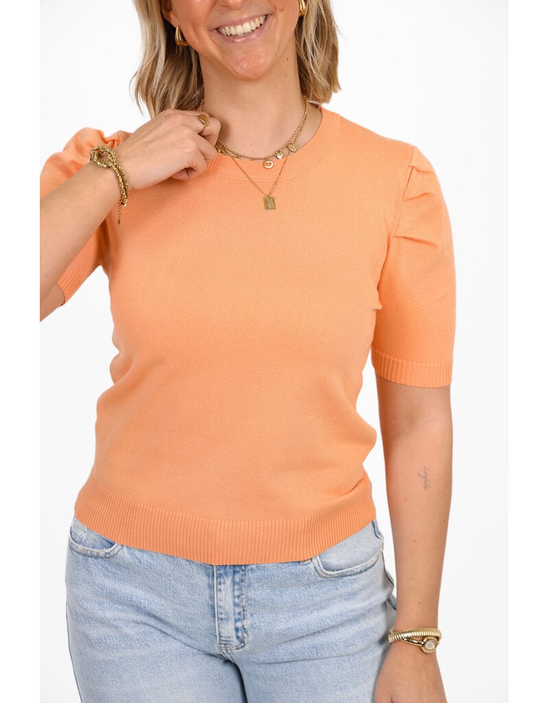 21Jewelz Truitje met korte pofmouwen - koraal