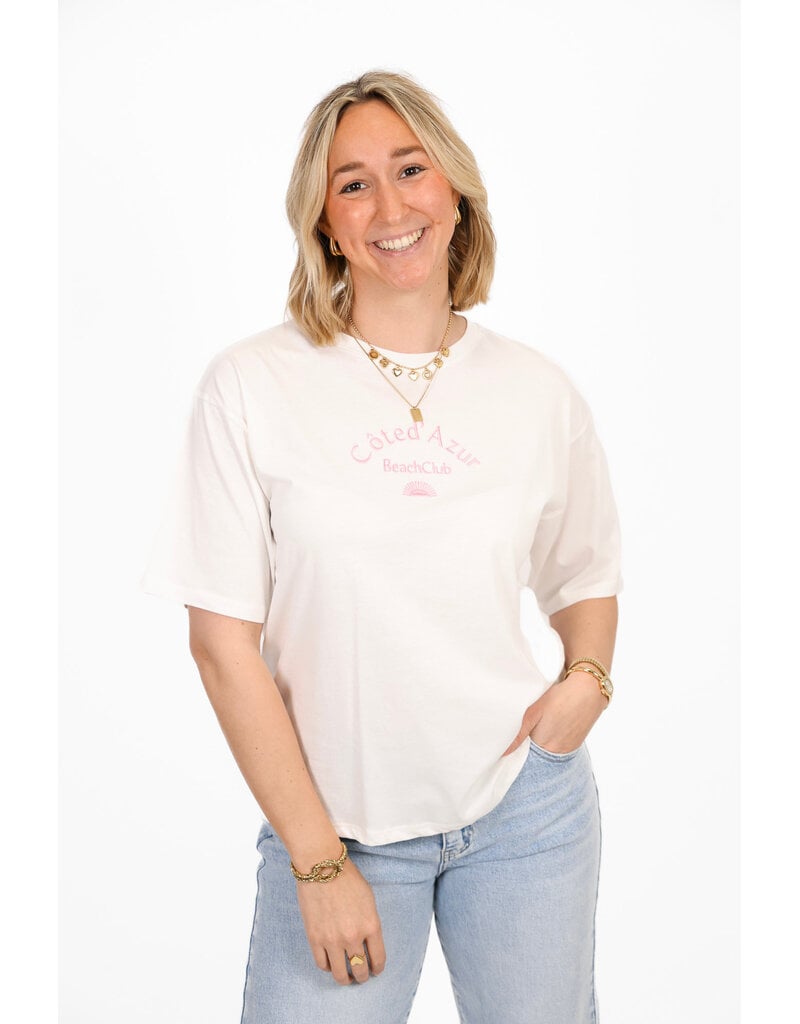 21Jewelz T-shirt Côte d'Azur - wit/roze