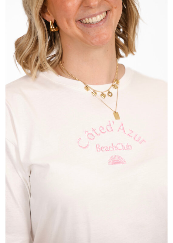 21Jewelz T-shirt Côte d'Azur - wit/roze