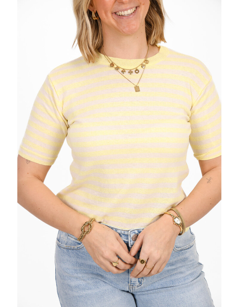21Jewelz Gestreept shirtje - geel
