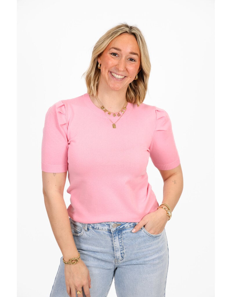 21Jewelz Truitje met korte pofmouwen - roze