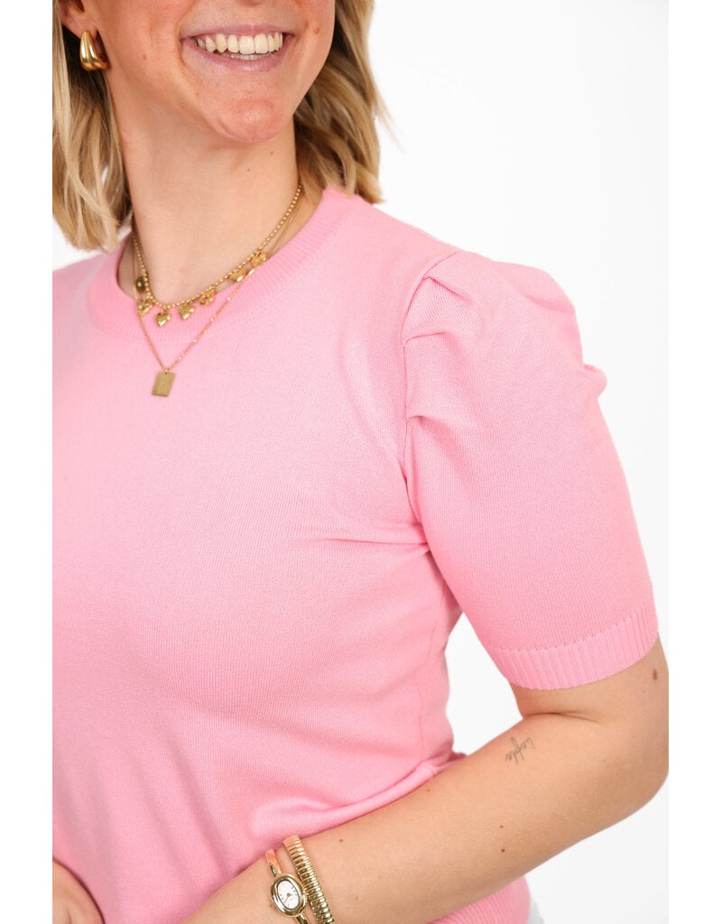 21Jewelz Truitje met korte pofmouwen - roze