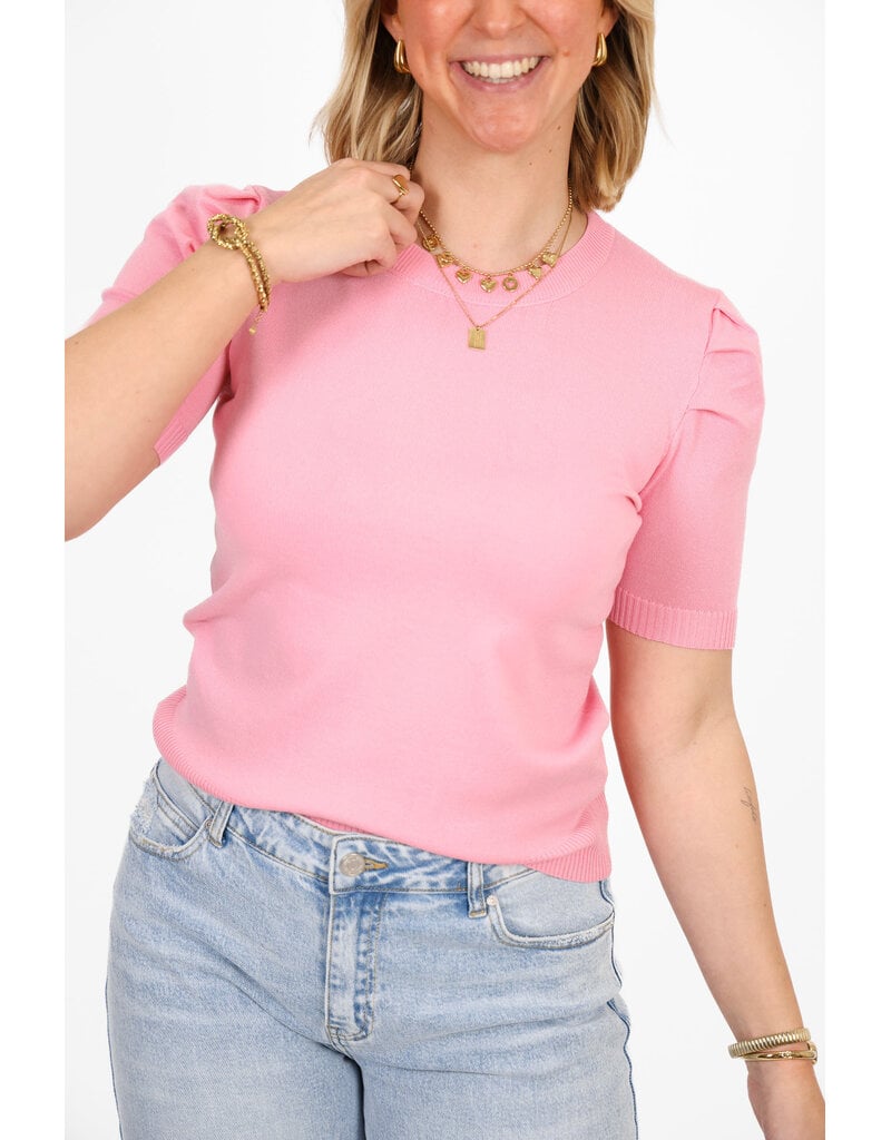 21Jewelz Truitje met korte pofmouwen - roze